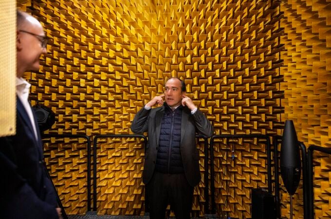 Borja Carabante, esta mañana, en el Centro Municipal de Acústica Borja Carabante, esta mañana, en el Centro Municipal de Acústica