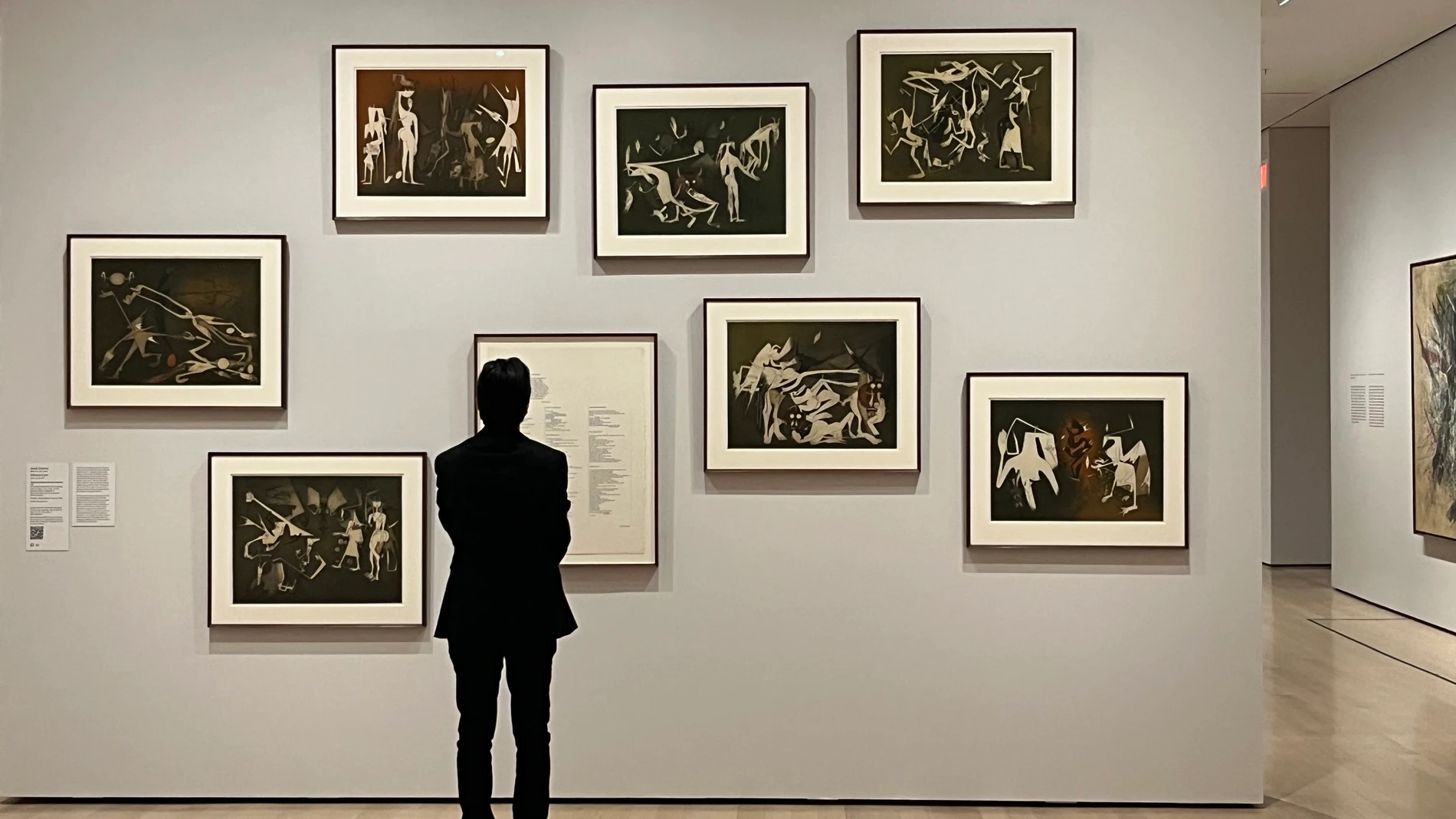 USA6018. NUEVA YORK (ESTADOS UNIDOS), 05/11/2025.- Una persona observa obras del pintor poeta y escultor cubano Wifredo Lam durante una visita previa a la exposición 'Wilfredo Lam: Cuando no duermo, sueño' este miércoles, en el Museo de Arte Moderno (MoMA) de Nueva York (Estados Unidos). El MoMA dedica a Wifredo Lam su mayor retrospectiva en Estados Unidos, con más de un centenar de obras que siguen su recorrido vital y lo ponen en valor como ejemplo del "artista transnacional" del siglo XX. ...