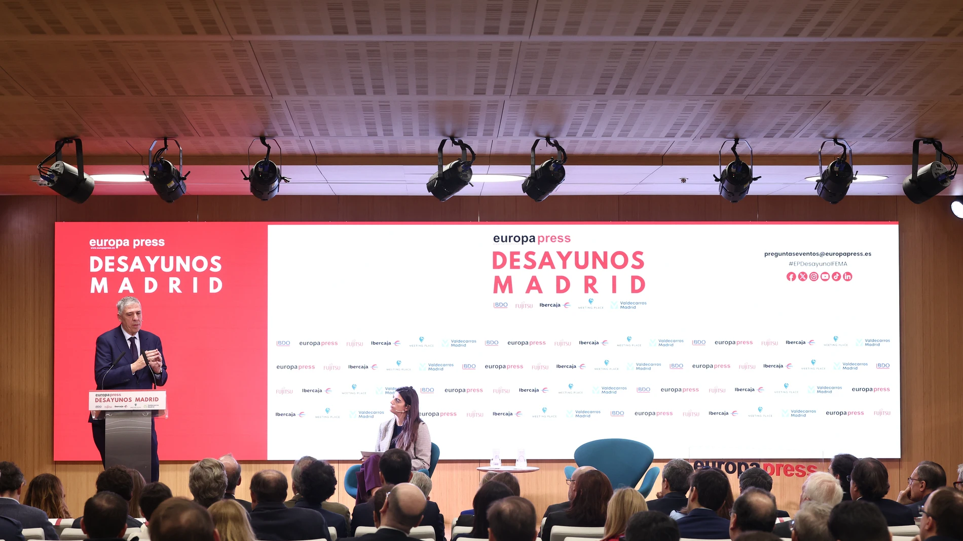 José Vicente de los Mozos, durante el desayuno celebrado en Madrid