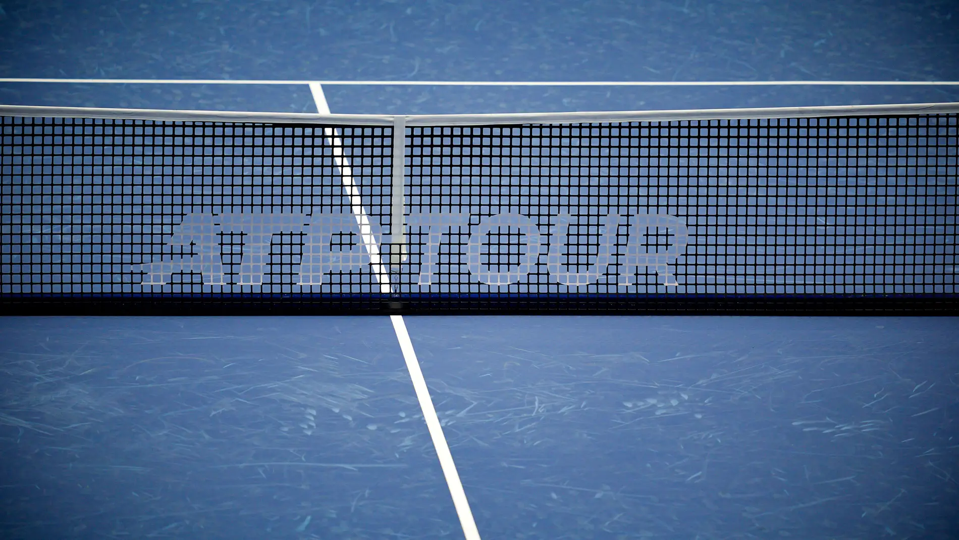 07 November 2025, Italy, Turin: A view of central court of the Inalpi Arena Turin, with the ATP Tour logo on the net. Photo: Marco Alpozzi/LaPresse via ZUMA Press/dpa Marco Alpozzi/LaPresse via ZUMA / DPA 07/11/2025 ONLY FOR USE IN SPAIN