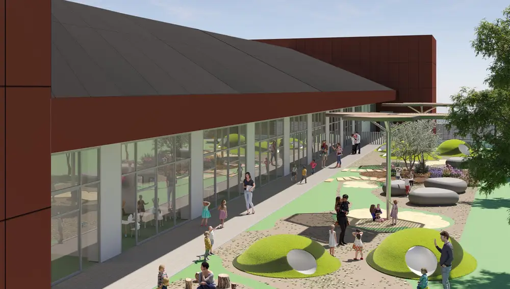 Recreación de la futura escuela infantil del barrio de San Fermín