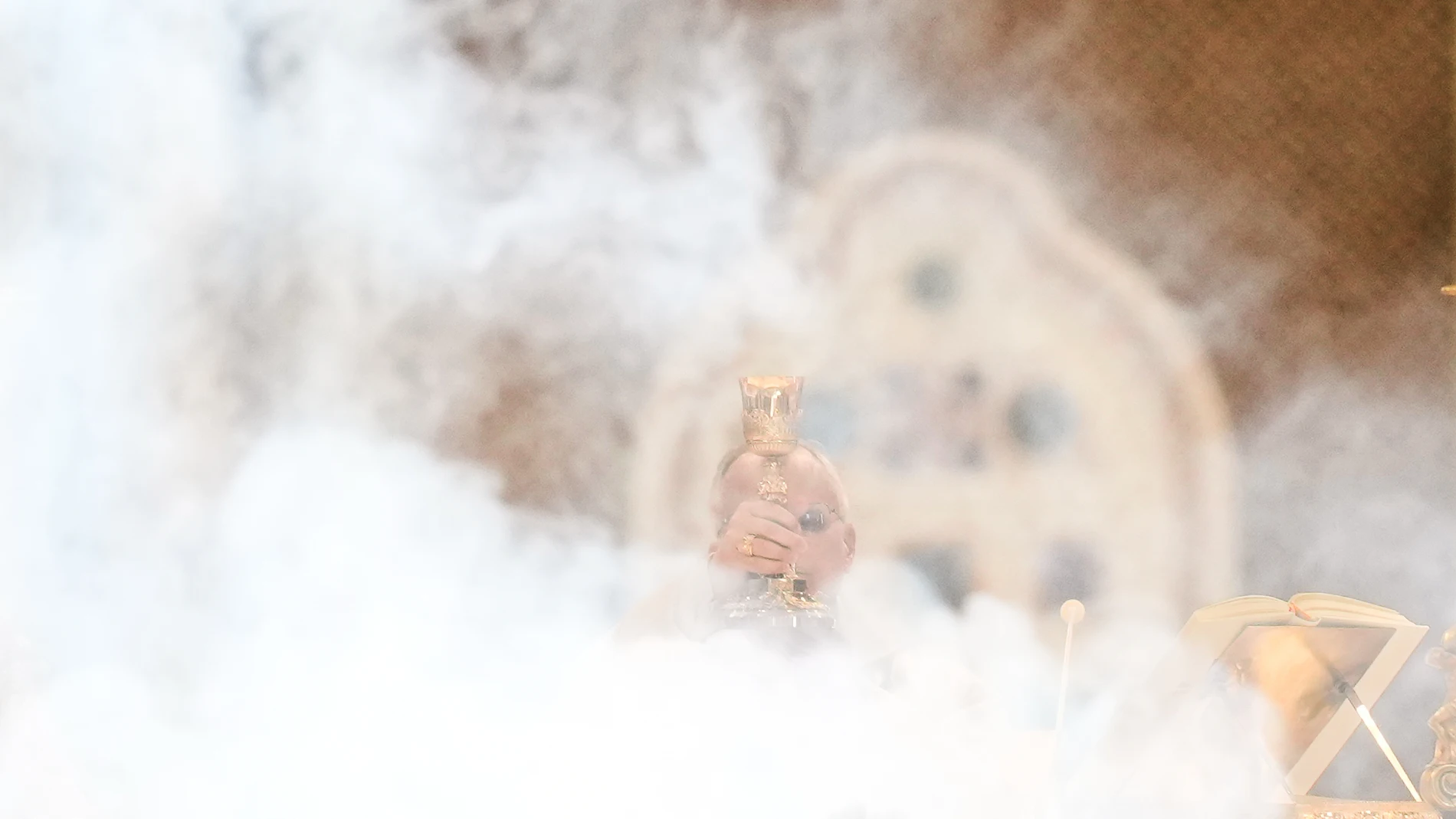 Pope Leo XIV celebrates a Mass on the anniversary of the dedication of the Roman Archbasilica of St. John Lateran, in Rome, Sunday, Nov.9, 2025. (AP Photo/Alessandra Tarantino)