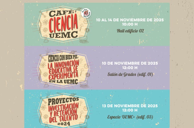 Cartel anunciador de las actividades previstas en la UEMC con motivo de la Semana de la Ciencia