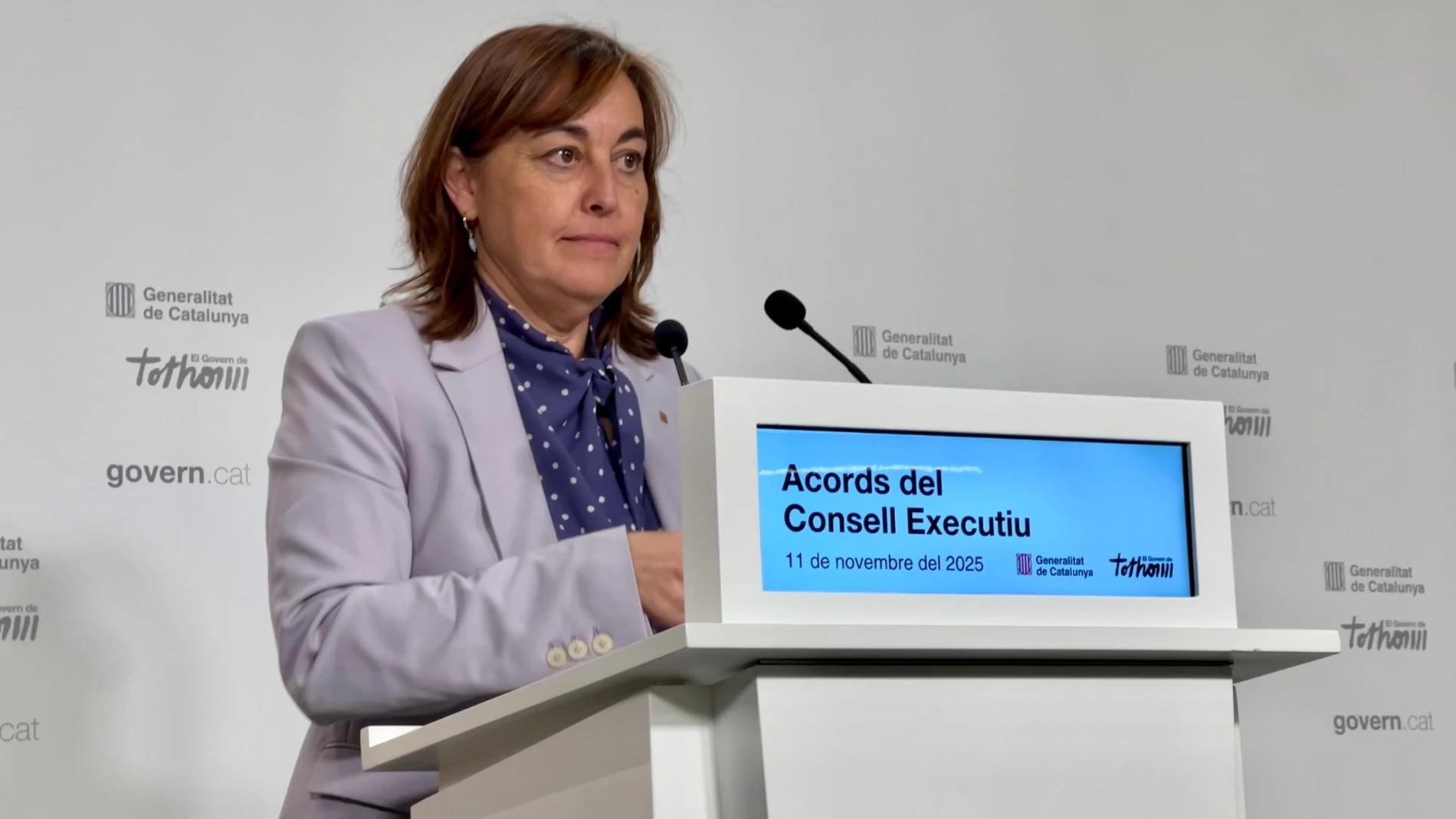 La consellera de Territorio, Vivienda y Transición Ecológica y portavoz del Govern, Sílvia Paneque, en una rueda de prensa tras el Consell Executiu EUROPA PRESS 11/11/2025