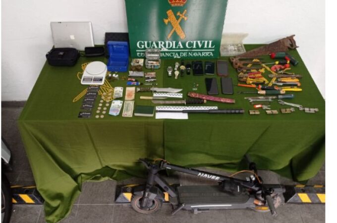 Material incautado a los okupas