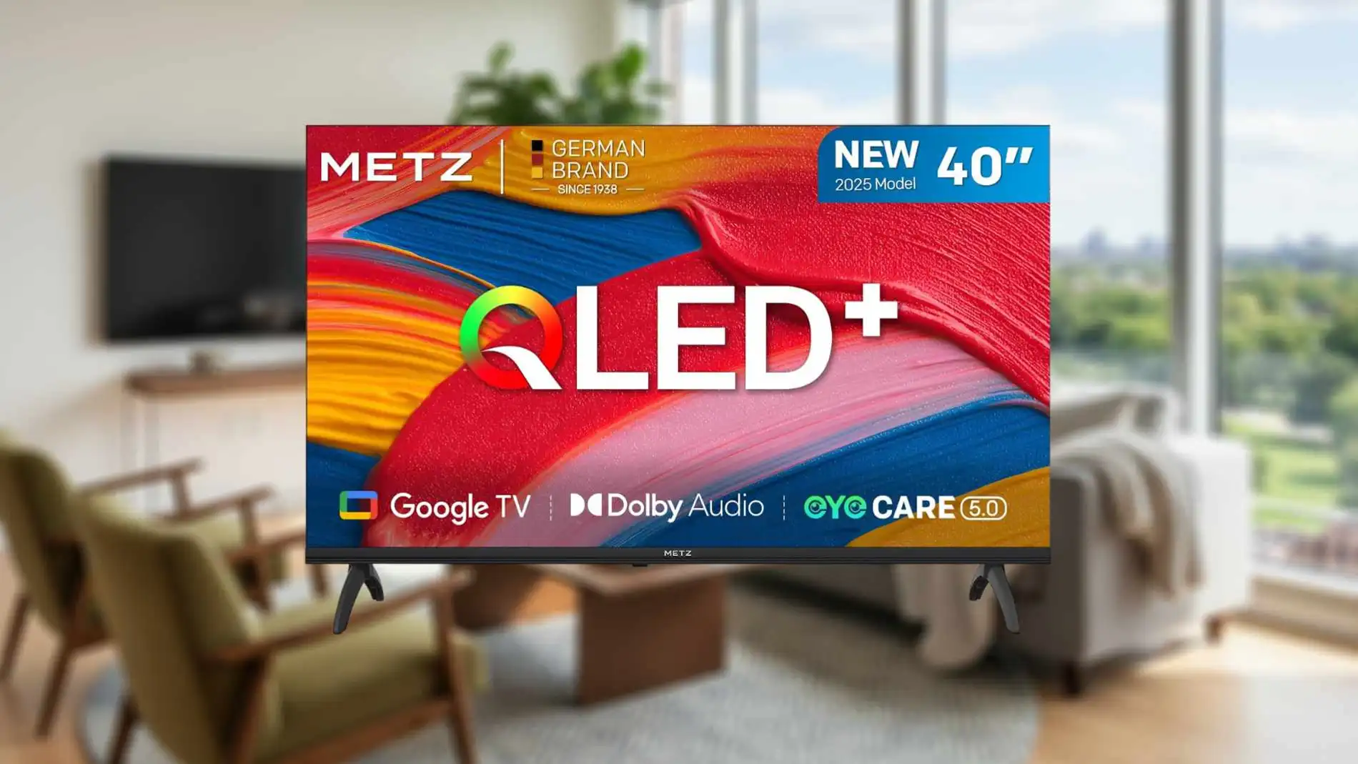 La Smart TV METZ 40MQF7000Z tiene un diseño moderno