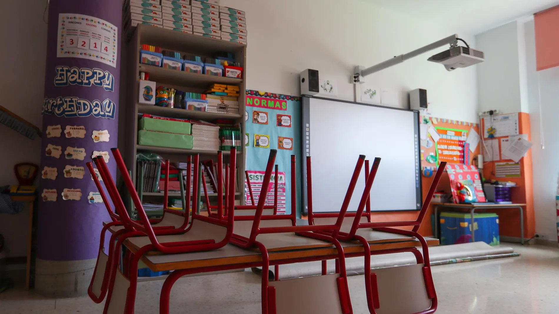 Una aula vacía en un colegio