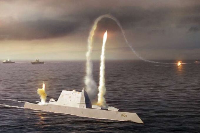 Representación artística del destructuro Zumwalt