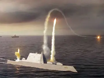 Representación artística del destructuro Zumwalt Zumwalt