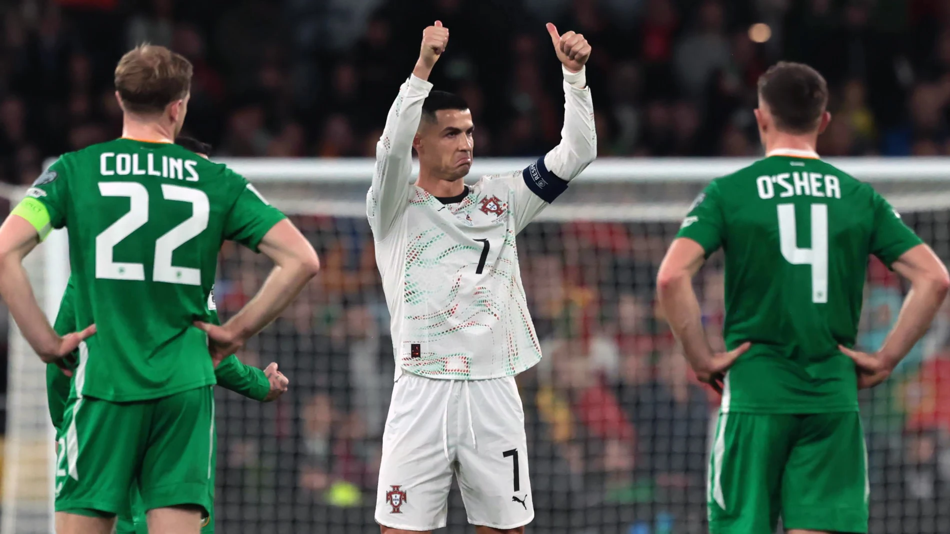 13 November 2025, Ireland, Dublin: Portugal's Cristiano Ronaldo reacts after being shown a red card during the 2026 FIFA World Cup European Qualifying Group F soccer match between Republic of Ireland and Portugal at the Aviva Stadium. Photo: Liam Mcburney/PA Wire/dpa 13/11/2025 ONLY FOR USE IN SPAIN