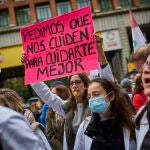 Manifestaci&oacute;n de m&eacute;dicos convocada en Madrid por los sindicatos CESM y SMA para protestar por la propuesta de 