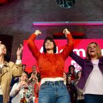 Rebeca Torró, Diana Morant y Pilar Bernabé en un acto celebrado este sábado en Valencia