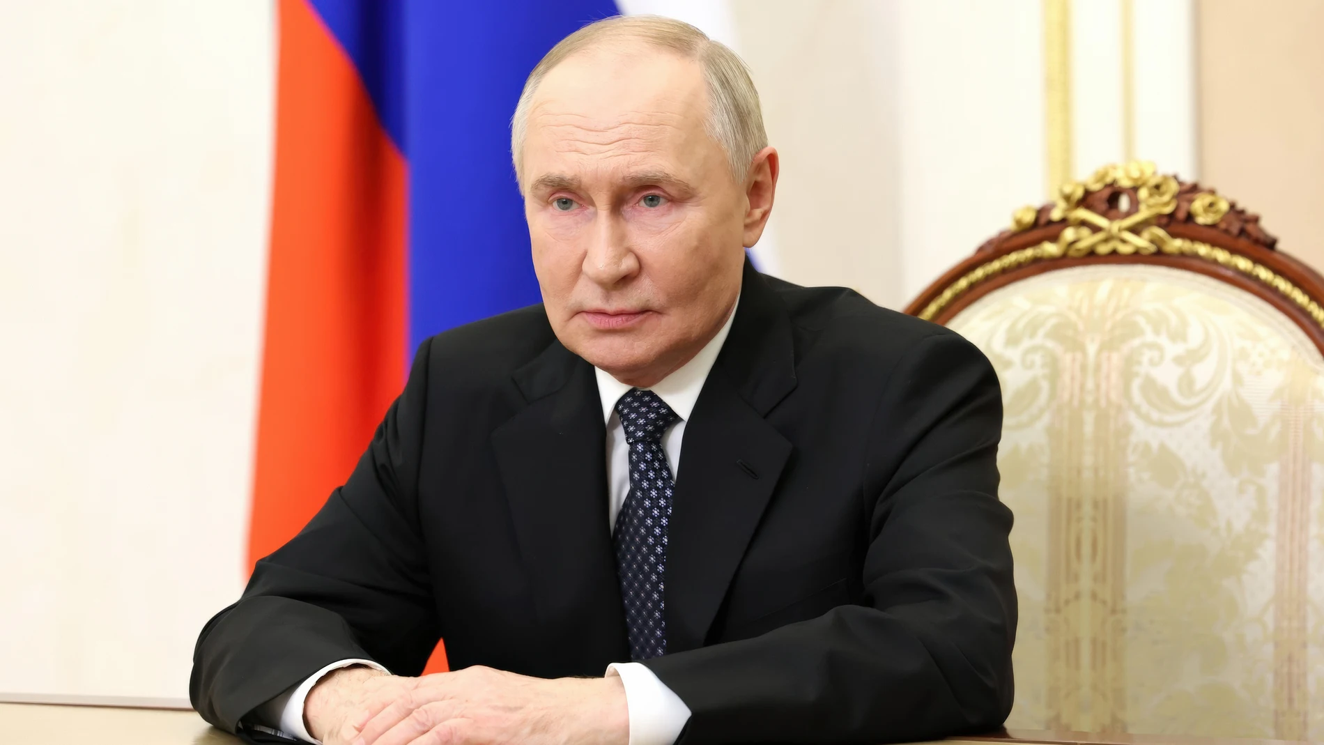 October 31, 2025, Moscow, Moscow Oblast, Russia: Russian President Vladimir Putin, delivers video remarks to the Soobshchestvo Forum held by the Civic Chamber of Russia from the Kremlin, October 31, 2025 in Moscow, Russia. Europa Press/Contacto/Alexander Kazakov/Kremlin Po 31/10/2025 ONLY FOR USE IN SPAIN