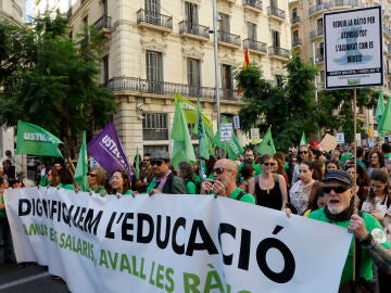 Protesta de profesores en Barcelona