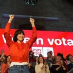 La secretaria general del PSPV y ministra de Ciencia, Innovación y Universidades, Diana Morant, en el acto 'Volem votar'