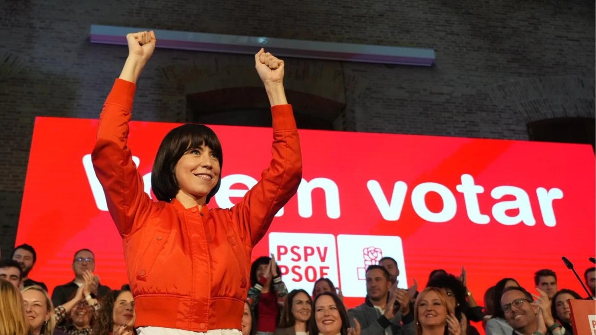La secretaria general del PSPV y ministra de Ciencia, Innovación y Universidades, Diana Morant, en el acto 'Volem votar' REMITIDA / HANDOUT por PSPV Fotografía remitida a medios de comunicación exclusivamente para ilustrar la noticia a la que hace referencia la imagen, y citando la procedencia de la imagen en la firma 15/11/2025