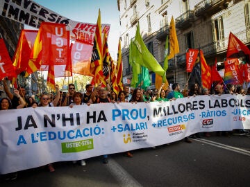 Manifestaci&oacute;n de sindicatos educativos en Barcelona