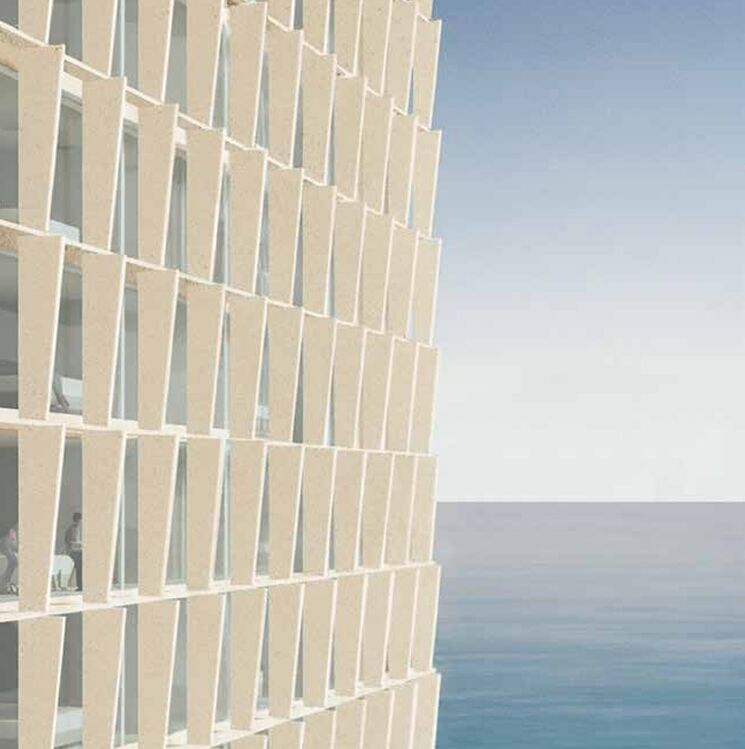 Detalle de la composición de la fachada