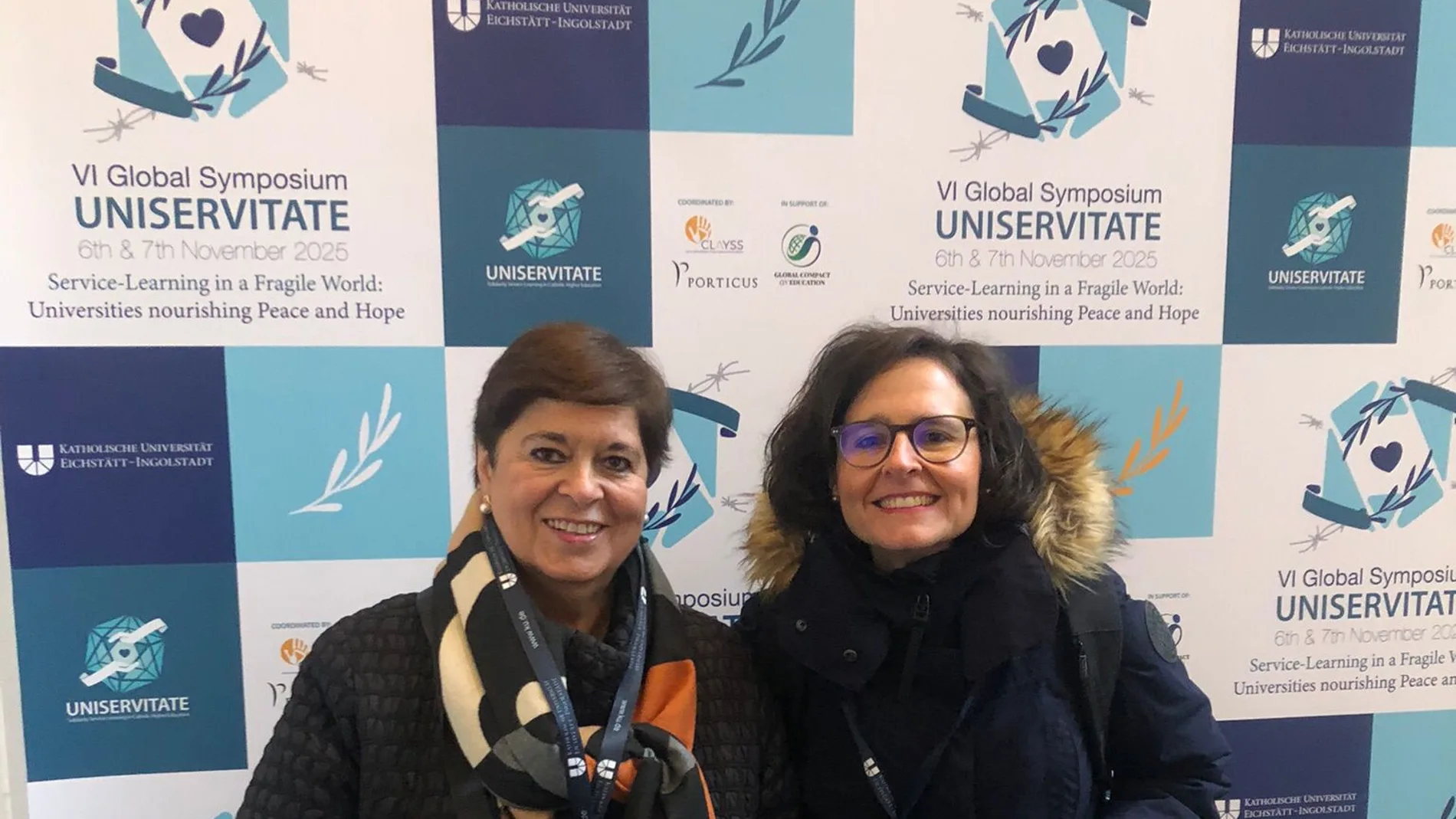 La rectora de la Universidad Católica de Ávila (UCAV), Mª del Rosario Sáez Yuguero, y la decana de la facultad de Ciencias de la Salud de dicha universidad, Mercedes Sánchez