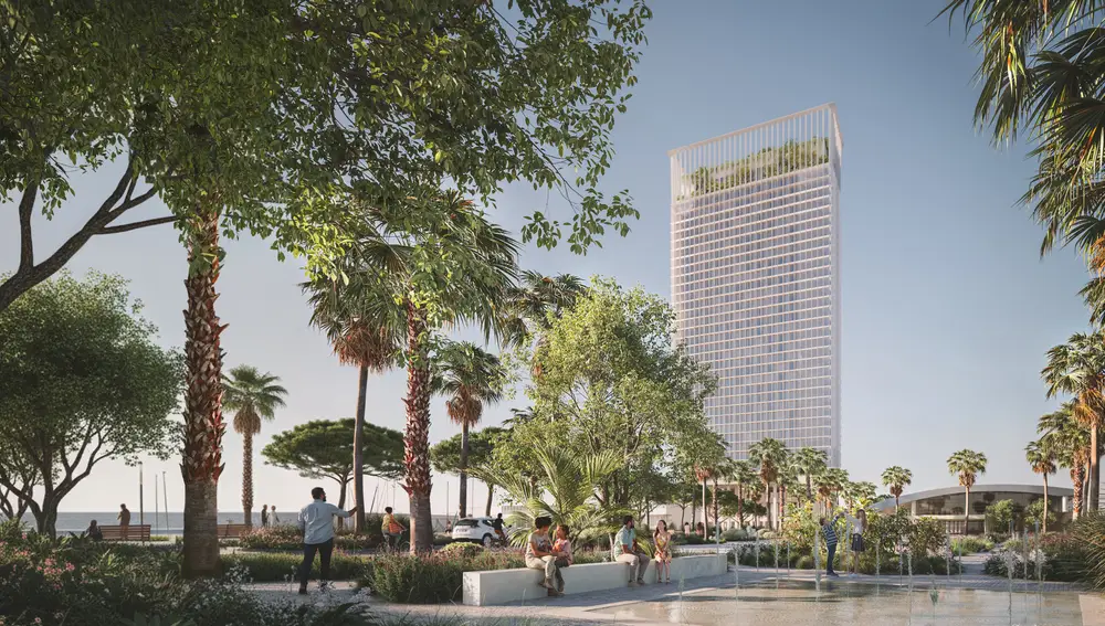 Recreación del proyecto de la Torre del Puerto de Málaga diseñada por David Chipperfield