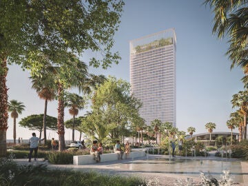 Recreación del proyecto de la Torre del Puerto de Málaga diseñada por David Chipperfield