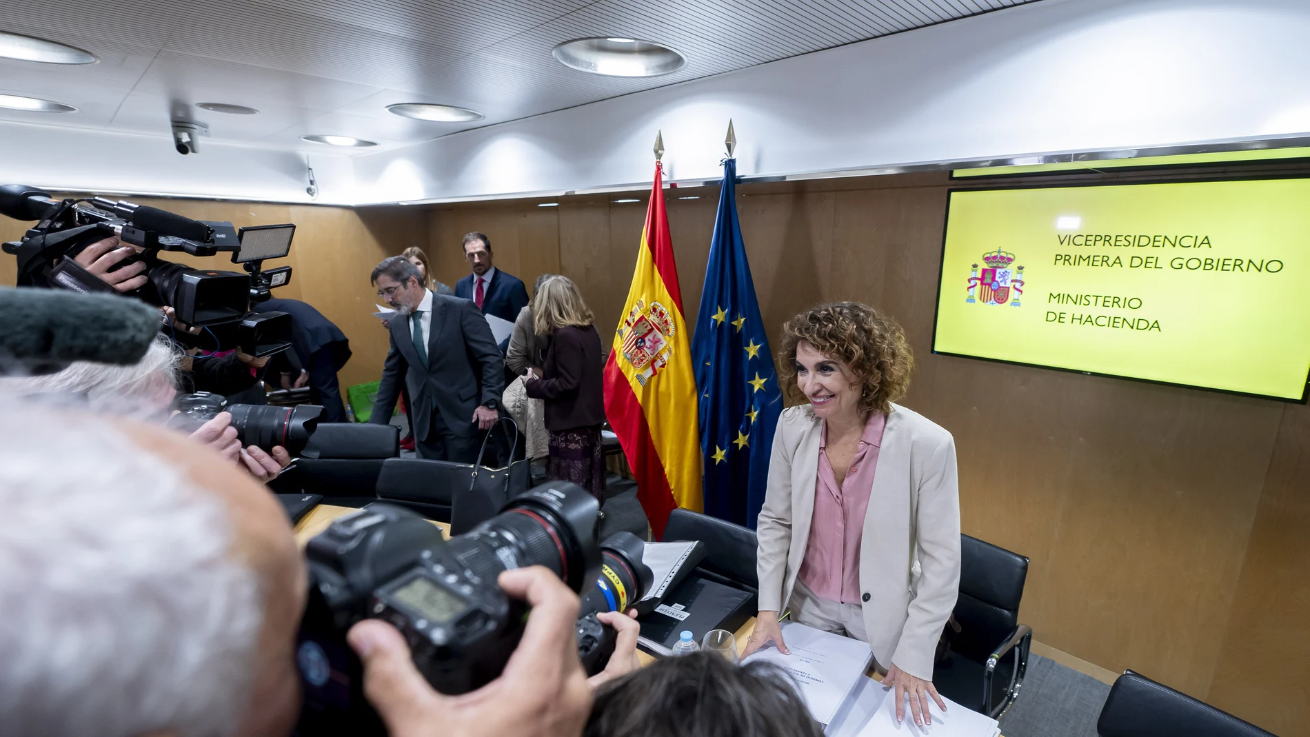 La vicepresidenta primera y ministra de Hacienda, María Jesús Montero, durante la reunión del Consejo de Política Fiscal y Financiera (CPFF)