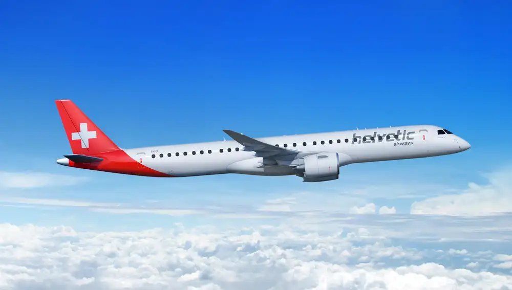 Economía.- Helvetic Airways aumenta su flota con un pedido de ocho aviones Embraer E195-E2