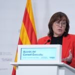 La consellera de Territorio, Vivienda y Transición Ecológica y portavoz del Govern, Sílvia Paneque, en rueda de prensa