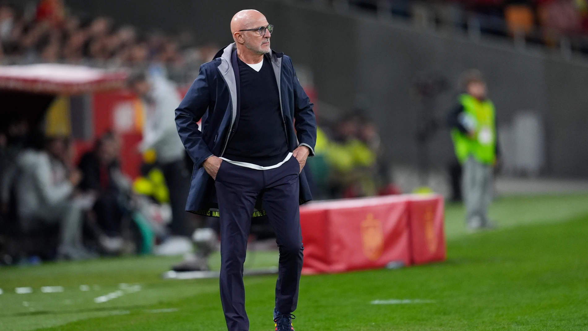 Luis de la Fuente, head coach of Spain, looks on during the FIFA World Cup 2026 qualifier football match, Group E, played between Spain and Turkey at Estadio de La Cartuja on November 18, 2025 in Sevilla, Spain. AFP7 18/11/2025 ONLY FOR USE IN SPAIN