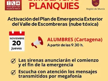 MURCIA.-El 1-1-2 hará el jueves un simulacro de accidente químico en el Valle de Escombreras MURCIA.-El 1-1-2 hará el jueves un simulacro de accidente químico en el Valle de Escombreras