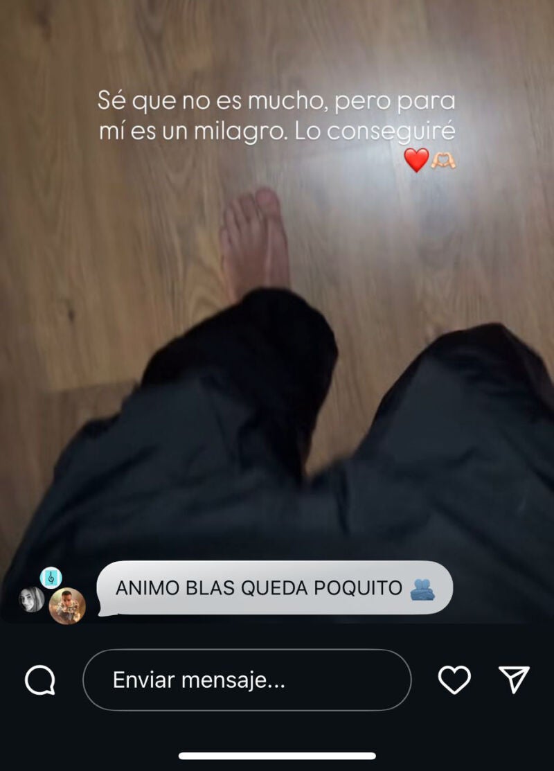 Story de Blas Cantó dando sus primeros pasos