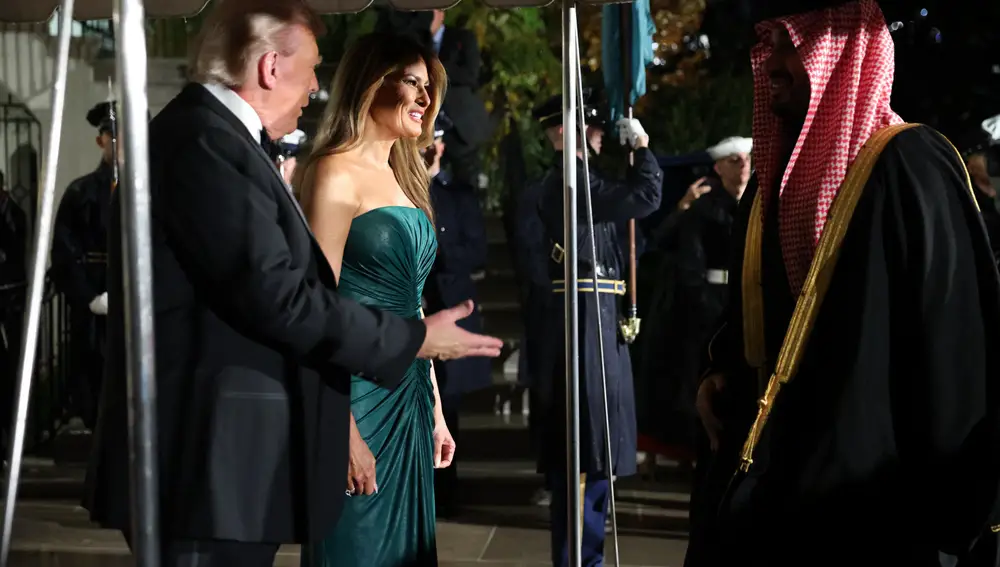 Donald y Melania Trump reciben en la Casa Blanca al príncipe heredero de Arabia Saudí, Mohammed bin Salmán
