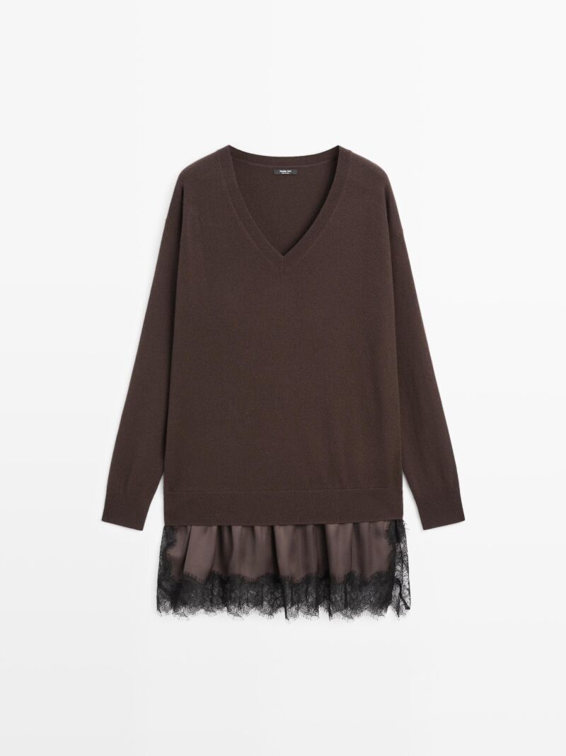 Jersey de punto con encaje.