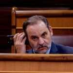 José Luis Ábalos, en su escaño del Congreso