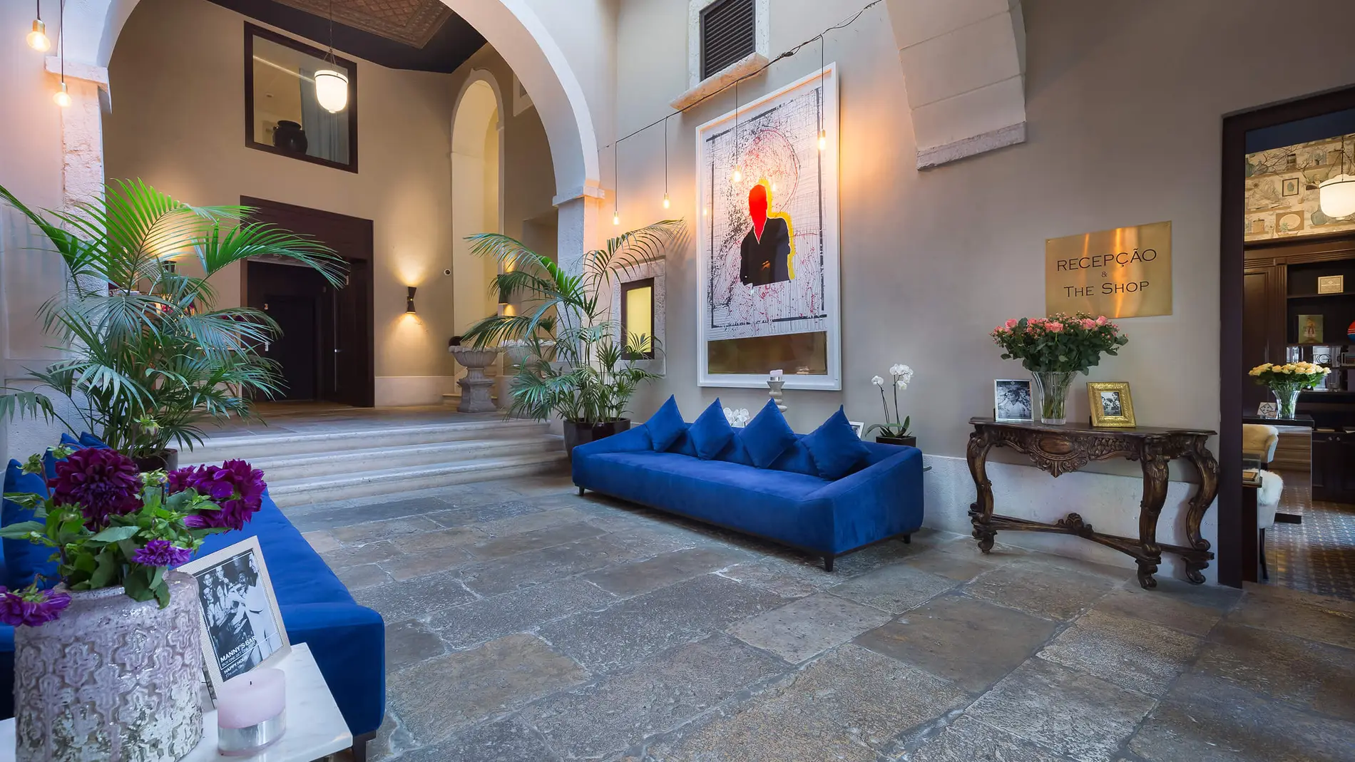 Detalle del lobby del hotel