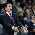 Xavi Pascual, durante el partido ante el Anadolu Efes