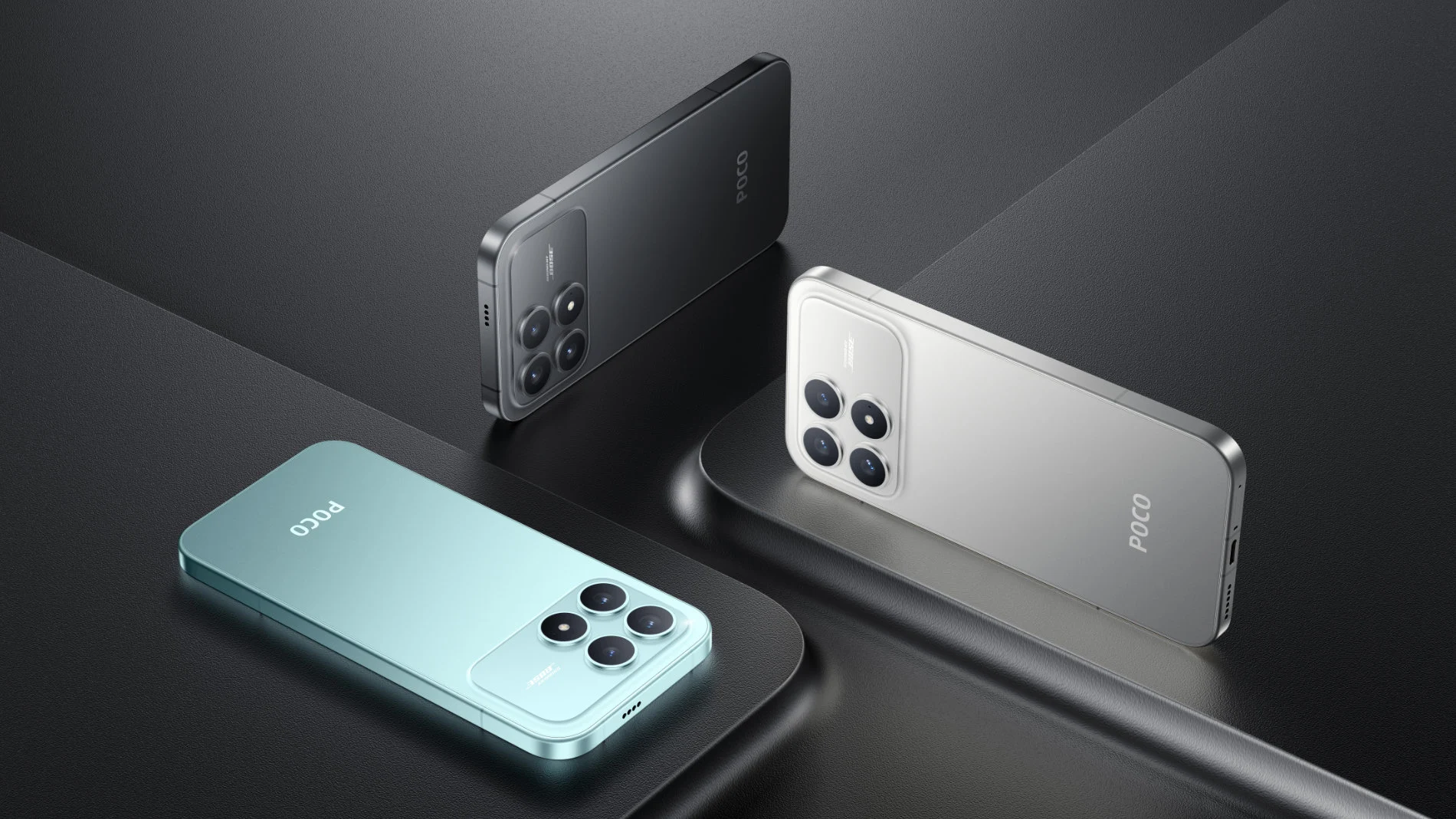 El nuevo POCO F8 Pro en sus tres colores disponibles