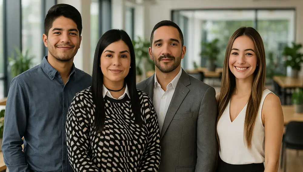 Juan Carlos Alvarado, Paula Alzate ,Andrés Felipe y Derly Massey, parte del equipo de desarrollo