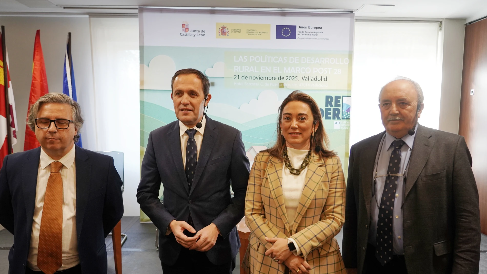 Rubén Cacho / ICAL . La consejera Agricultura, Ganadería y Desarrollo Rural, María González Corral, el presidente de la Diputación de Valladolid, Conrado Íscar, y el presidente de Princal, José Andrés García Moro, participan en la jornada ‘Las políticas de desarrollo rural en el marco post 28’, que organizan Princal y Reder
