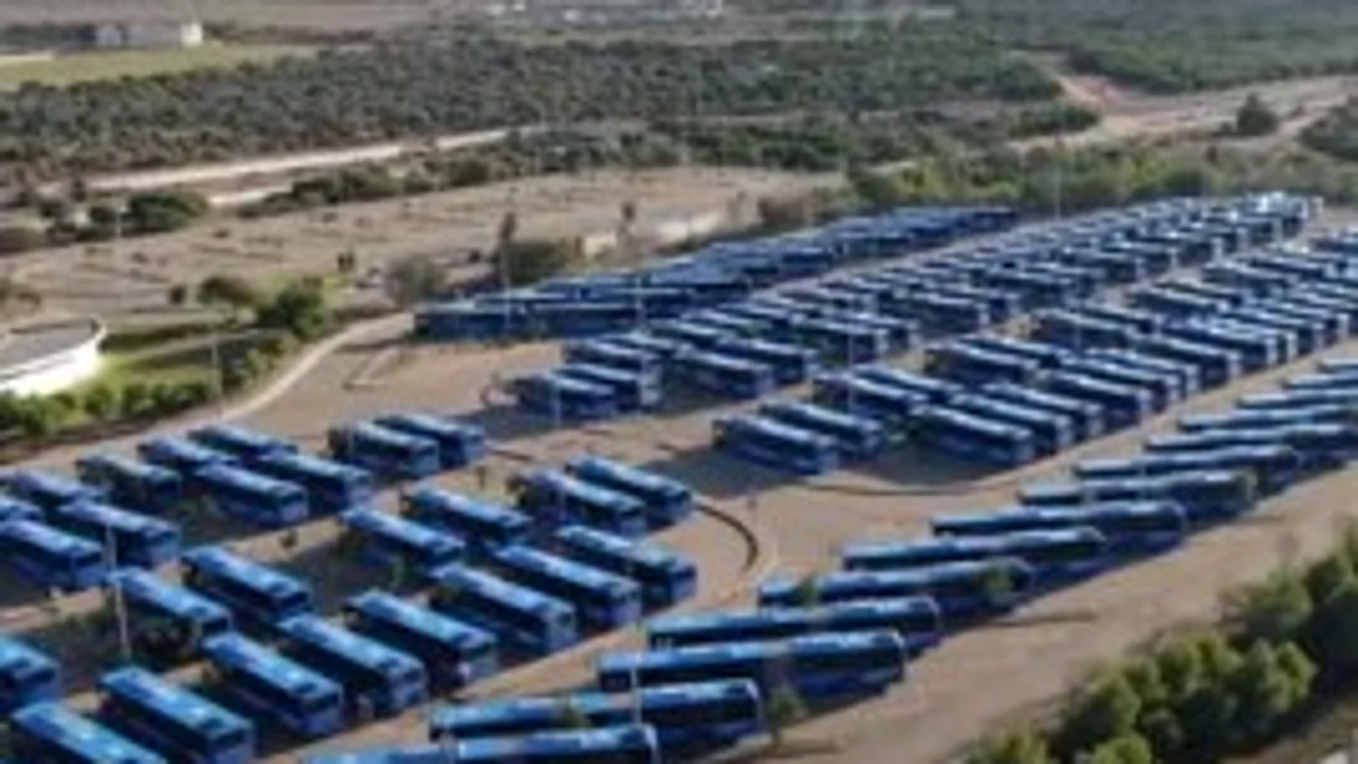 Algunos de los nuevos autobuses