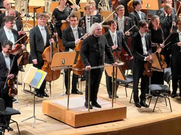 El director Simon Rattle en el Auditorio Nacional El director Simon Rattle en el Auditorio Nacional