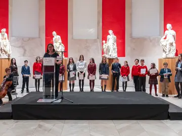 Los premiados, durante el acto de entrega Los premiados, durante el acto de entrega