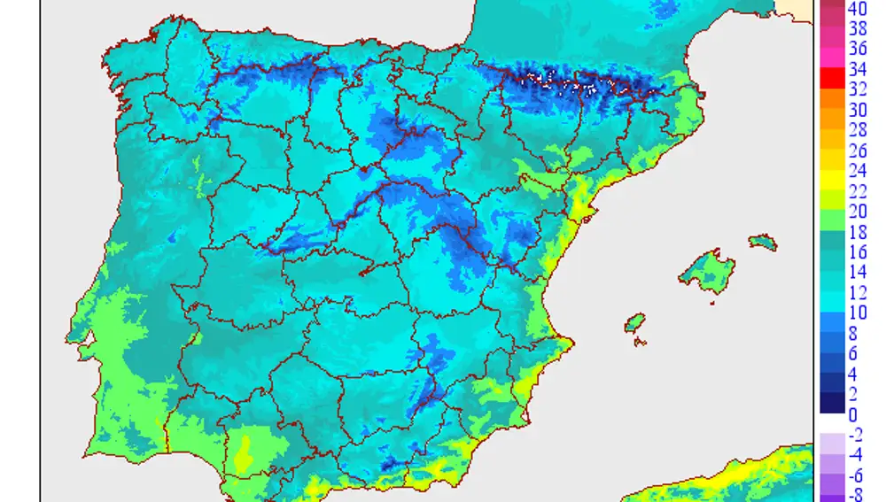 Temperaturas máximas y mínimas hoy