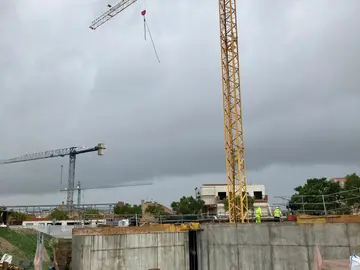 Obras de construcción de la iglesia de San Francisco de Sales Obras de construcción de la iglesia de San Francisco de Sales