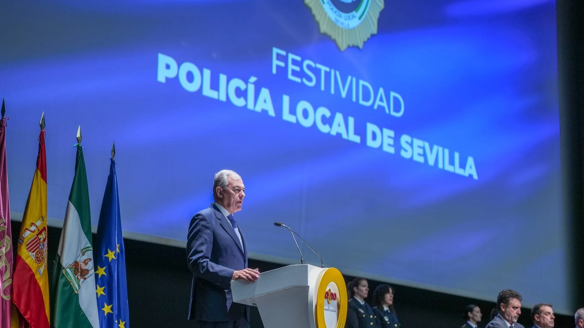 El alcalde de Sevilla, José Luis Sanz, en el acto institucional por el día de la Policía Local.REMITIDA / HANDOUT por AYUNTAMIENTO DE SEVILLAFotografía remitida a medios de comunicación exclusivamente para ilustrar la noticia a la que hace referencia la imagen, y citando la procedencia de la imagen en la firma24/11/2025