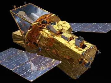 Recreación del telescopio Neil Gehrels Swift. Recreación del telescopio Neil Gehrels Swift.