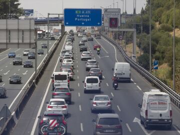 Atasco en la A-49 sentido a Huelva en una imagen de archivo