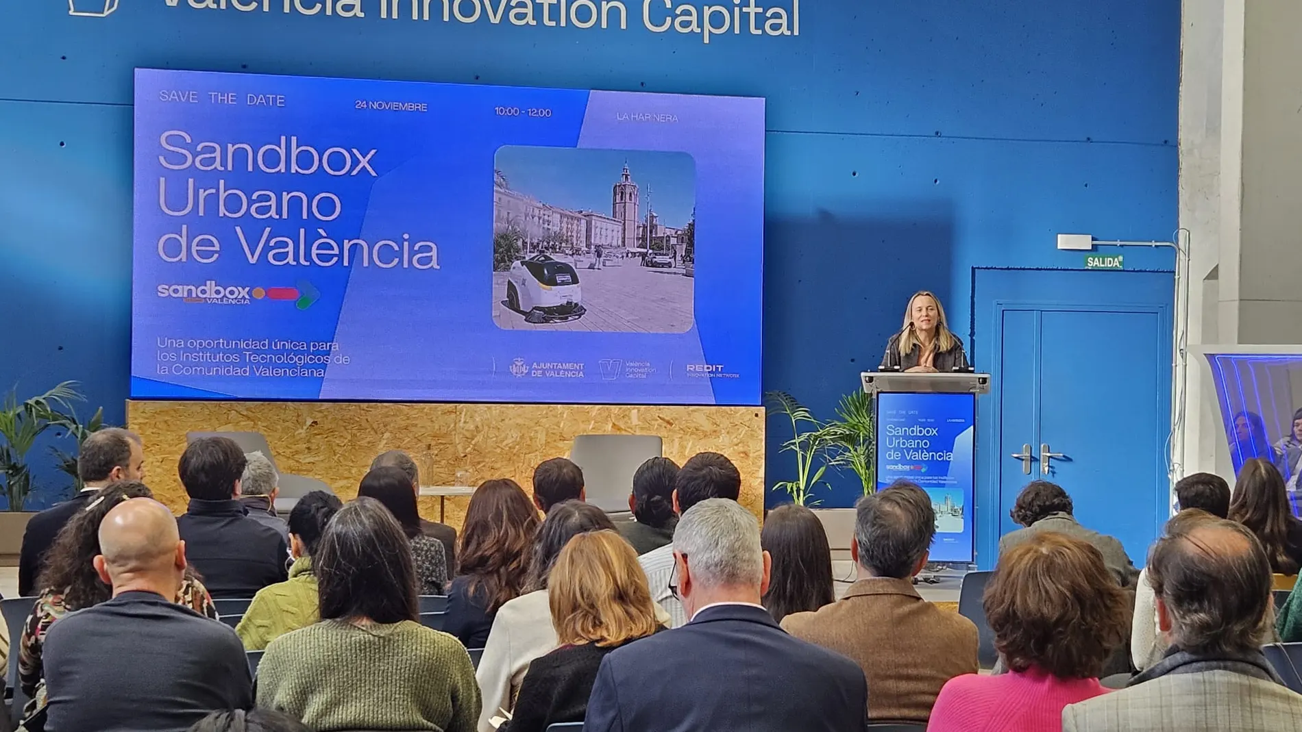 La concejala del Innovación, Paula Llobet, durante la presentación de la jornada Sandbox Urbano de Valencia