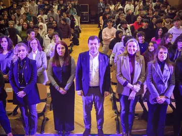 El presidente Alfonso Fernández Mañueco en la jornada, junto a la vicepresidenta Isabel Blanco y la consejera de Educación, Rocío Lucas El presidente Alfonso Fernández Mañueco en la jornada, junto a la vicepresidenta Isabel Blanco y la consejera de Educación, Rocío Lucas