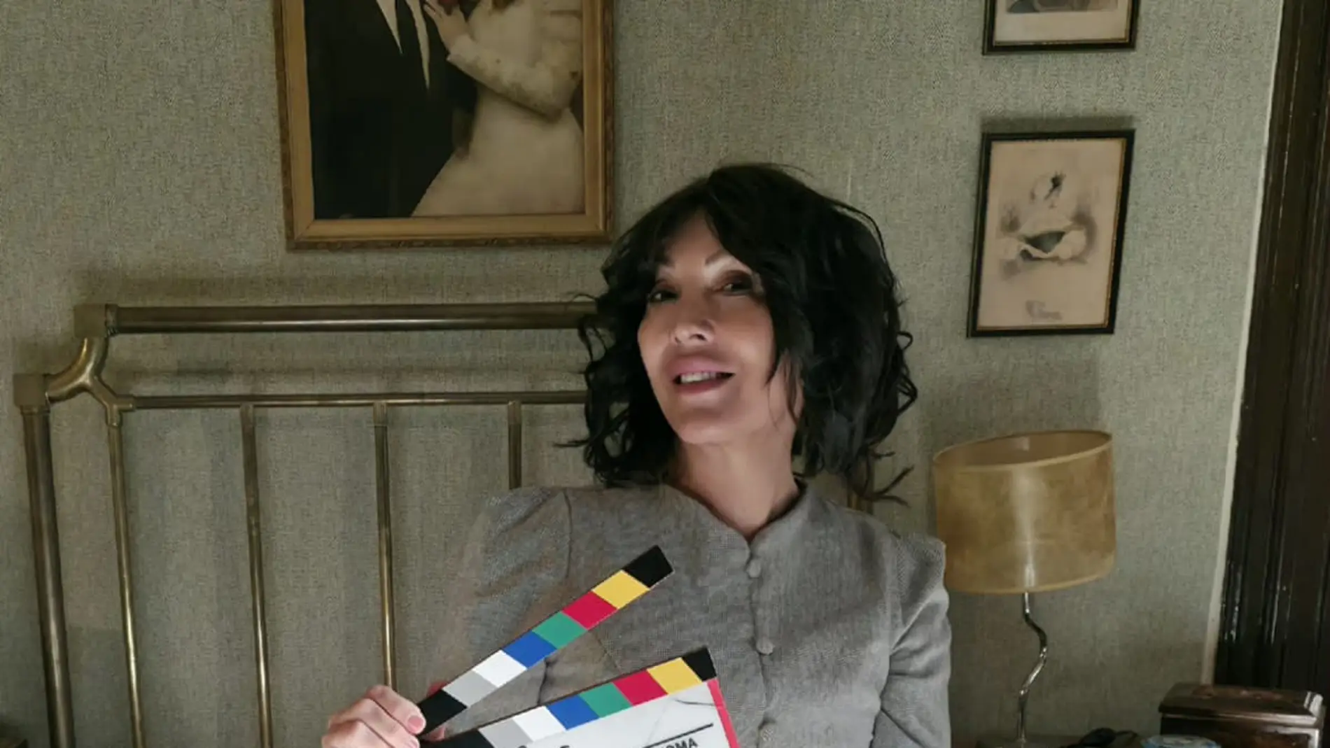 Christina Rapado en el rodaje de "Amor de padre"